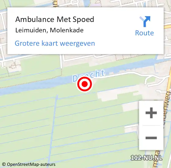 Locatie op kaart van de 112 melding: Ambulance Met Spoed Naar Leimuiden, Molenkade op 16 april 2016 13:21