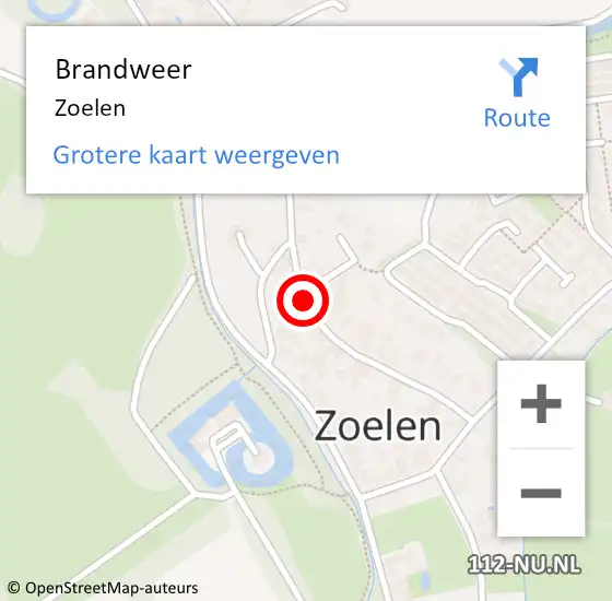 Locatie op kaart van de 112 melding: Brandweer Zoelen op 16 april 2016 14:16