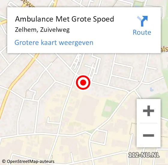 Locatie op kaart van de 112 melding: Ambulance Met Grote Spoed Naar Zelhem, Zuivelweg op 16 april 2016 15:19