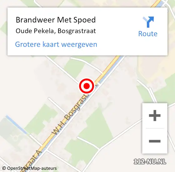 Locatie op kaart van de 112 melding: Brandweer Met Spoed Naar Oude Pekela, Bosgrastraat op 16 april 2016 17:04