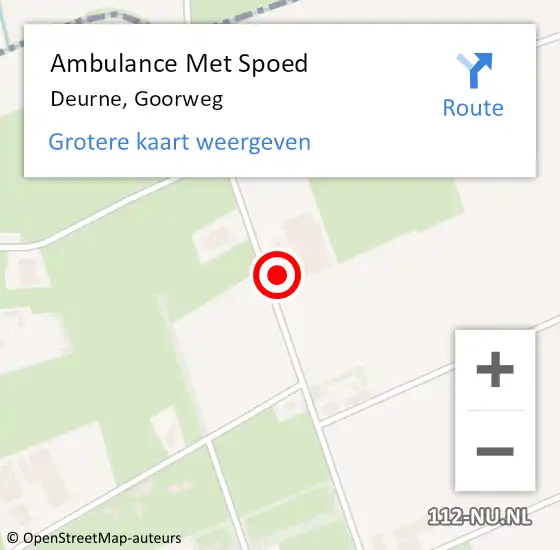 Locatie op kaart van de 112 melding: Ambulance Met Spoed Naar Deurne, Goorweg op 16 april 2016 20:45