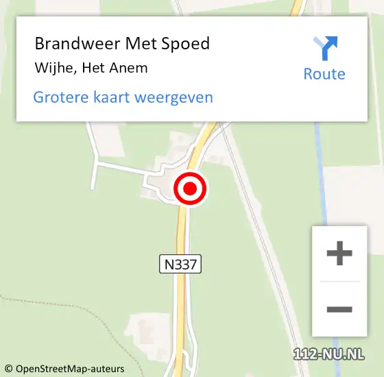 Locatie op kaart van de 112 melding: Brandweer Met Spoed Naar Wijhe, Het Anem op 16 april 2016 20:46