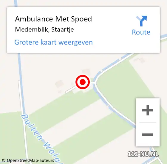 Locatie op kaart van de 112 melding: Ambulance Met Spoed Naar Medemblik, Staartje op 17 april 2016 04:54