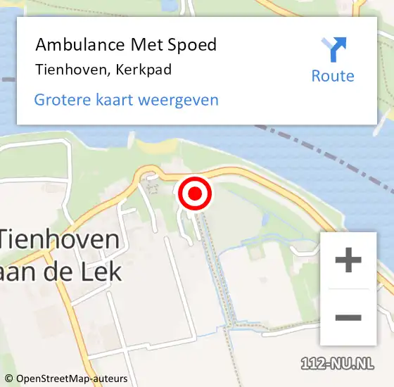 Locatie op kaart van de 112 melding: Ambulance Met Spoed Naar Tienhoven, Kerkpad op 17 april 2016 07:38