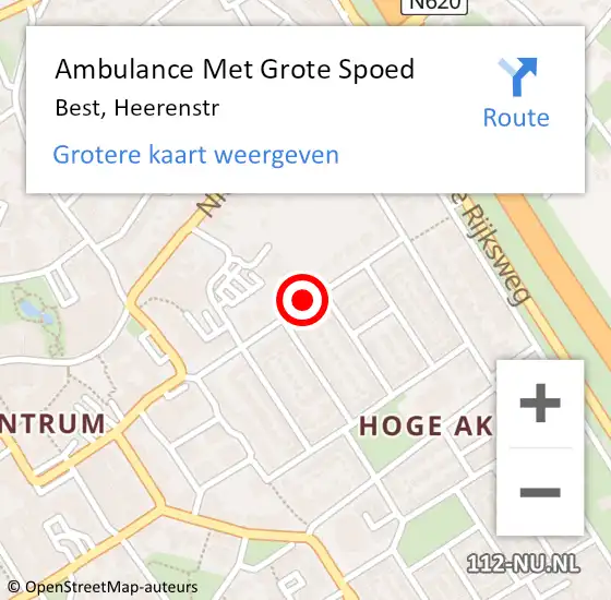 Locatie op kaart van de 112 melding: Ambulance Met Grote Spoed Naar Best, Heerenstr op 17 april 2016 09:15