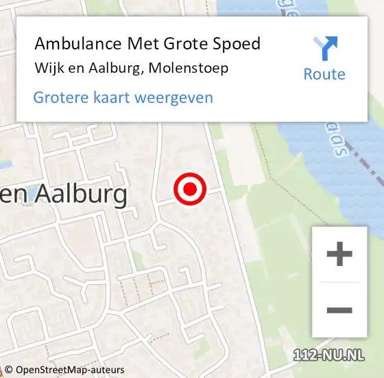 Locatie op kaart van de 112 melding: Ambulance Met Grote Spoed Naar Wijk en Aalburg, Molenstoep op 17 april 2016 11:31