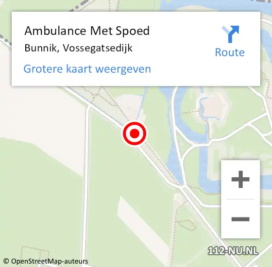 Locatie op kaart van de 112 melding: Ambulance Met Spoed Naar Bunnik, Vossegatsedijk op 17 april 2016 13:08