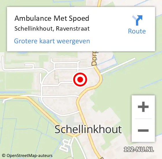 Locatie op kaart van de 112 melding: Ambulance Met Spoed Naar Schellinkhout, Ravenstraat op 17 april 2016 14:16