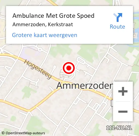 Locatie op kaart van de 112 melding: Ambulance Met Grote Spoed Naar Ammerzoden, Kerkstraat op 17 april 2016 14:43