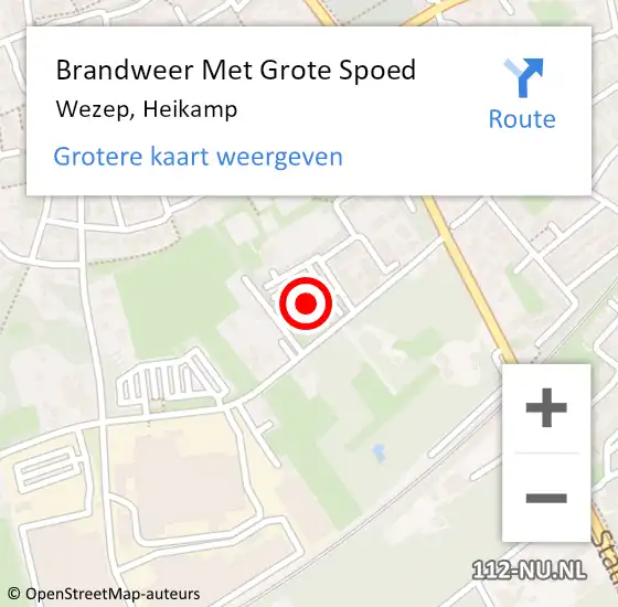 Locatie op kaart van de 112 melding: Brandweer Met Grote Spoed Naar Wezep, Heikamp op 17 april 2016 14:53