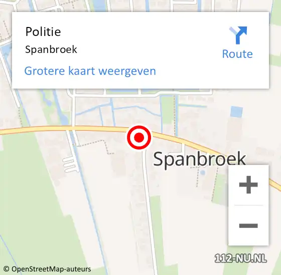 Locatie op kaart van de 112 melding: Politie Spanbroek op 17 april 2016 14:58