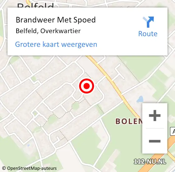 Locatie op kaart van de 112 melding: Brandweer Met Spoed Naar Belfeld, Overkwartier op 17 april 2016 15:11