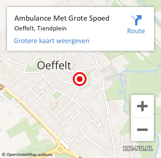 Locatie op kaart van de 112 melding: Ambulance Met Grote Spoed Naar Oeffelt, Tiendplein op 17 april 2016 17:22