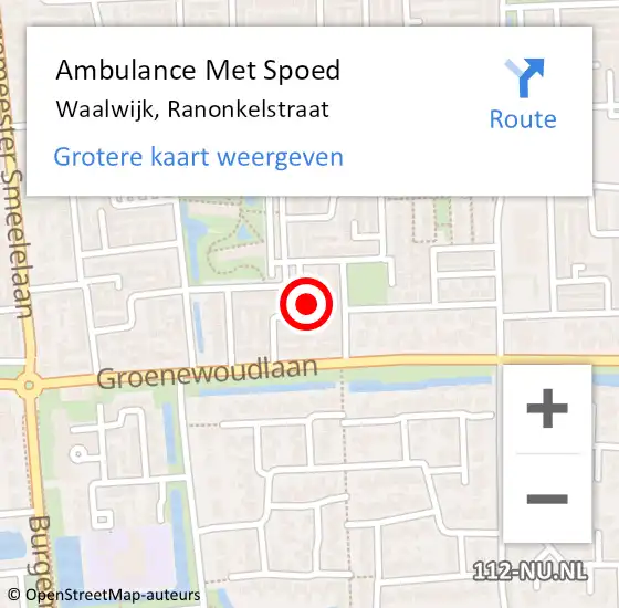 Locatie op kaart van de 112 melding: Ambulance Met Spoed Naar Waalwijk, Ranonkelstraat op 17 april 2016 18:11