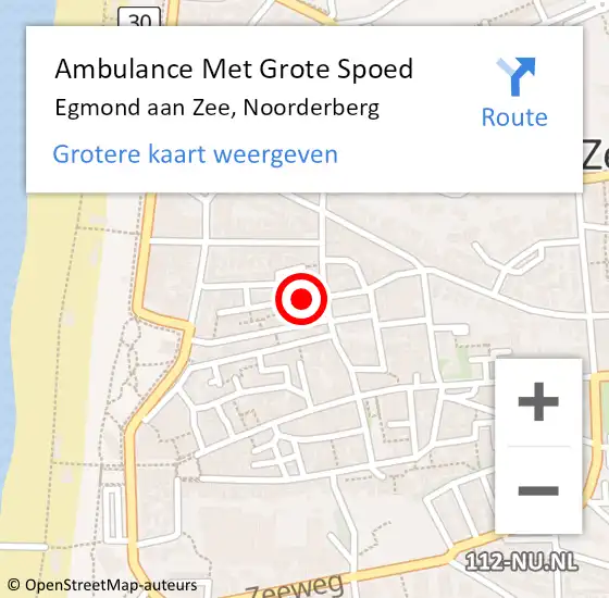 Locatie op kaart van de 112 melding: Ambulance Met Grote Spoed Naar Egmond aan Zee, Noorderberg op 17 april 2016 19:57