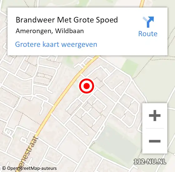 Locatie op kaart van de 112 melding: Brandweer Met Grote Spoed Naar Amerongen, Wildbaan op 17 april 2016 19:59