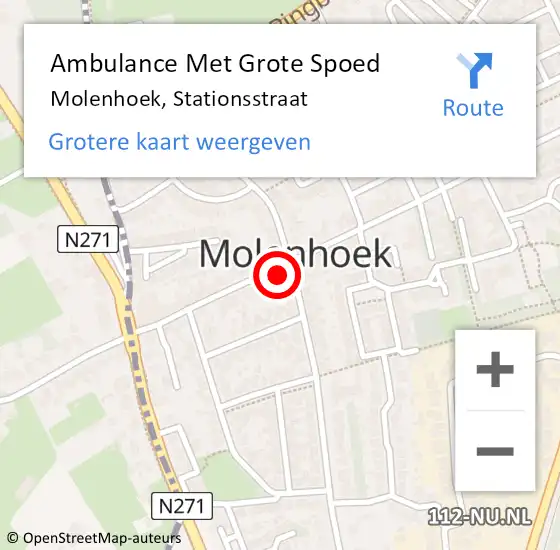 Locatie op kaart van de 112 melding: Ambulance Met Grote Spoed Naar Molenhoek, Stationsstraat op 17 april 2016 20:34