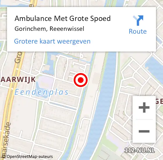 Locatie op kaart van de 112 melding: Ambulance Met Grote Spoed Naar Gorinchem, Reeenwissel op 17 april 2016 21:13