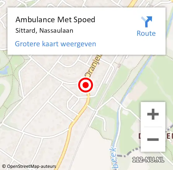 Locatie op kaart van de 112 melding: Ambulance Met Spoed Naar Sittard, Nassaulaan op 17 april 2016 22:01