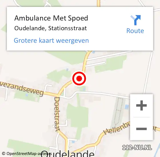 Locatie op kaart van de 112 melding: Ambulance Met Spoed Naar Oudelande, Stationsstraat op 18 april 2016 06:27