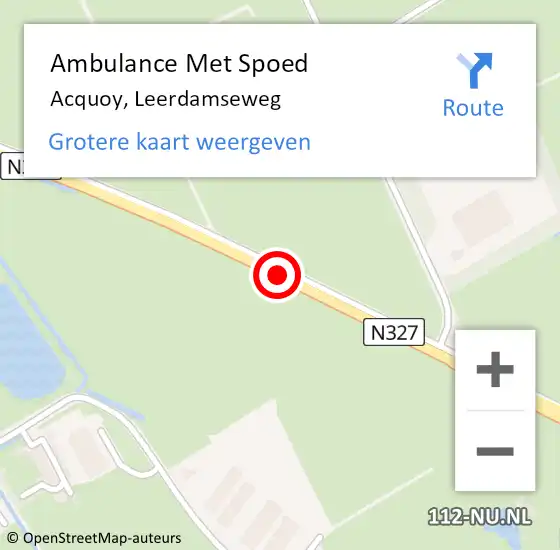 Locatie op kaart van de 112 melding: Ambulance Met Spoed Naar Acquoy, Leerdamseweg op 18 april 2016 08:08