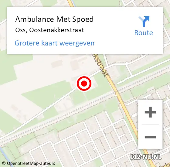 Locatie op kaart van de 112 melding: Ambulance Met Spoed Naar Oss, Oostenakkerstraat op 18 april 2016 11:16
