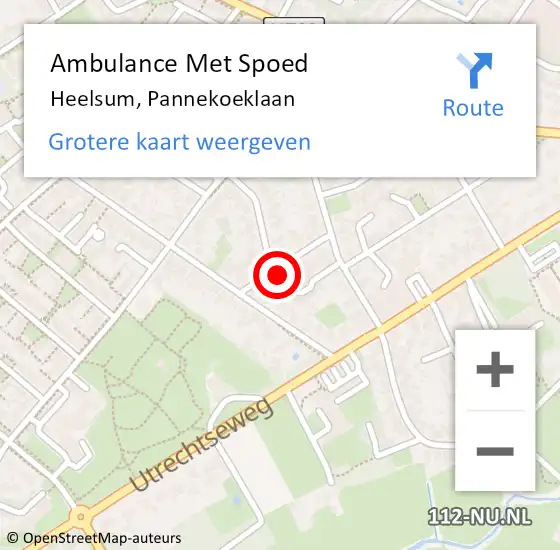 Locatie op kaart van de 112 melding: Ambulance Met Spoed Naar Heelsum, Pannekoeklaan op 18 april 2016 12:19