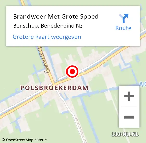 Locatie op kaart van de 112 melding: Brandweer Met Grote Spoed Naar Benschop, Benedeneind Nz op 18 april 2016 13:21