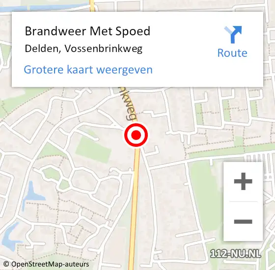 Locatie op kaart van de 112 melding: Brandweer Met Spoed Naar Delden, Vossenbrinkweg op 12 december 2013 10:27