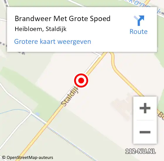 Locatie op kaart van de 112 melding: Brandweer Met Grote Spoed Naar Heibloem, Staldijk op 18 april 2016 16:53