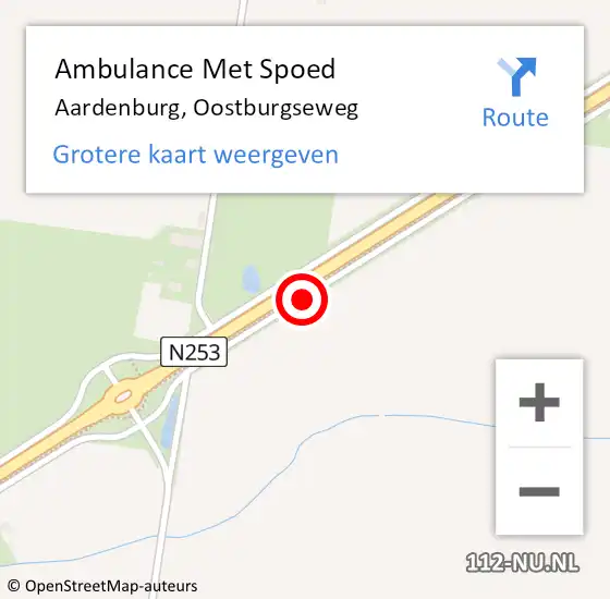 Locatie op kaart van de 112 melding: Ambulance Met Spoed Naar Aardenburg, Oostburgseweg op 18 april 2016 17:49