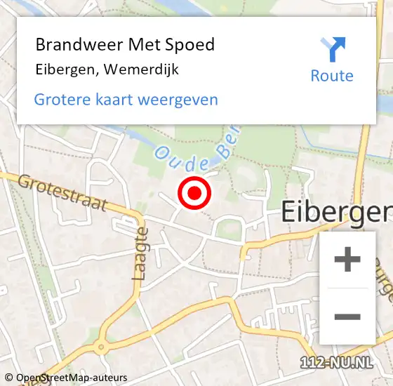 Locatie op kaart van de 112 melding: Brandweer Met Spoed Naar Eibergen, Wemerdijk op 18 april 2016 19:17