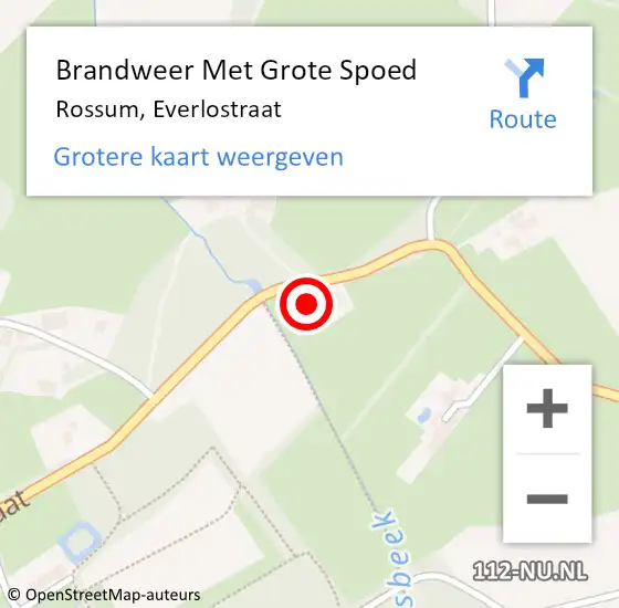 Locatie op kaart van de 112 melding: Brandweer Met Grote Spoed Naar Rossum, Everlostraat op 18 april 2016 20:43