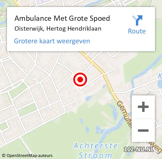 Locatie op kaart van de 112 melding: Ambulance Met Grote Spoed Naar Oisterwijk, Hertog Hendriklaan op 18 april 2016 23:33