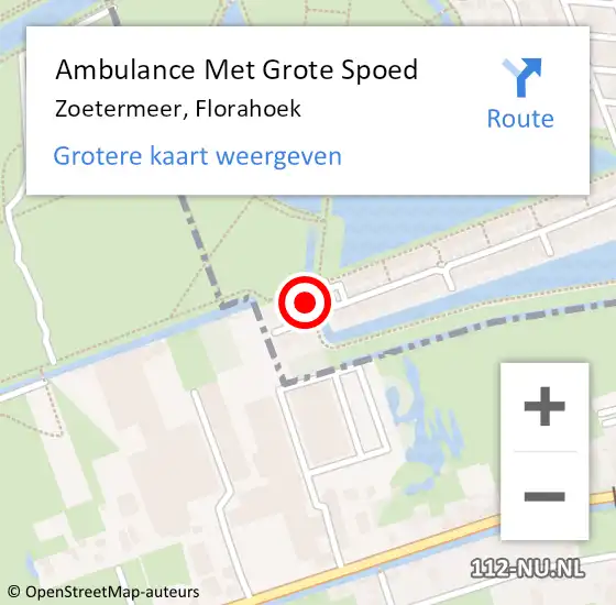 Locatie op kaart van de 112 melding: Ambulance Met Grote Spoed Naar Zoetermeer, Florahoek op 18 april 2016 23:51