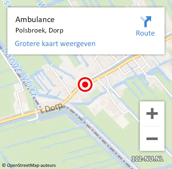 Locatie op kaart van de 112 melding: Ambulance Polsbroek, Dorp op 19 april 2016 08:24