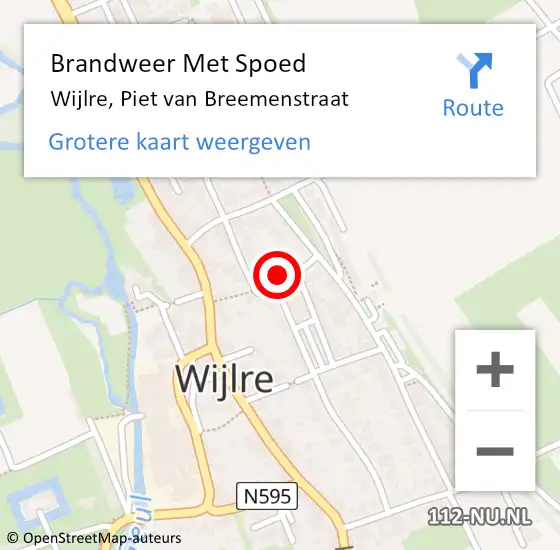 Locatie op kaart van de 112 melding: Brandweer Met Spoed Naar Wijlre, Piet van Breemenstraat op 19 april 2016 08:48