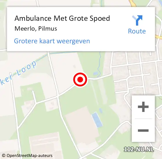 Locatie op kaart van de 112 melding: Ambulance Met Grote Spoed Naar Meerlo, Pilmus op 19 april 2016 09:12