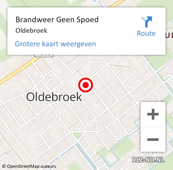 Locatie op kaart van de 112 melding: Brandweer Geen Spoed Naar Oldebroek op 19 april 2016 09:35