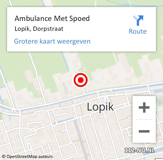 Locatie op kaart van de 112 melding: Ambulance Met Spoed Naar Lopik, Dorpstraat op 19 april 2016 09:54