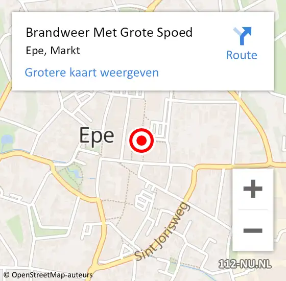 Locatie op kaart van de 112 melding: Brandweer Met Grote Spoed Naar Epe, Markt op 19 april 2016 12:37