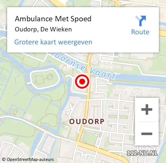 Locatie op kaart van de 112 melding: Ambulance Met Spoed Naar Oudorp, De Wieken op 19 april 2016 14:24