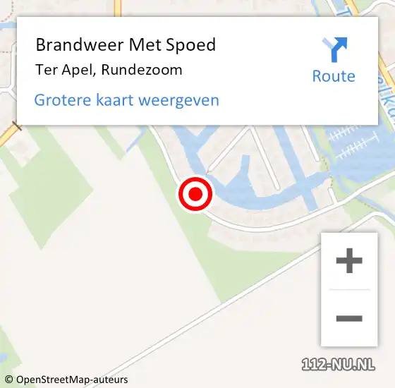 Locatie op kaart van de 112 melding: Brandweer Met Spoed Naar Ter Apel, Rundezoom op 19 april 2016 16:43