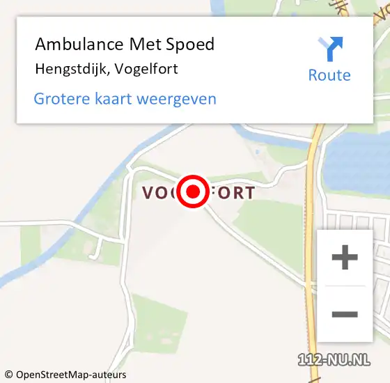 Locatie op kaart van de 112 melding: Ambulance Met Spoed Naar Hengstdijk, Vogelfort op 19 april 2016 19:12