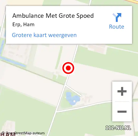 Locatie op kaart van de 112 melding: Ambulance Met Grote Spoed Naar Erp, Ham op 19 april 2016 19:29