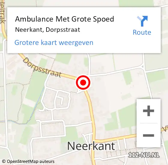 Locatie op kaart van de 112 melding: Ambulance Met Grote Spoed Naar Neerkant, Dorpsstraat op 19 april 2016 22:03