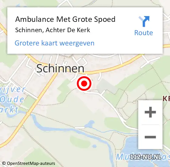 Locatie op kaart van de 112 melding: Ambulance Met Grote Spoed Naar Schinnen, Achter De Kerk op 12 december 2013 12:35