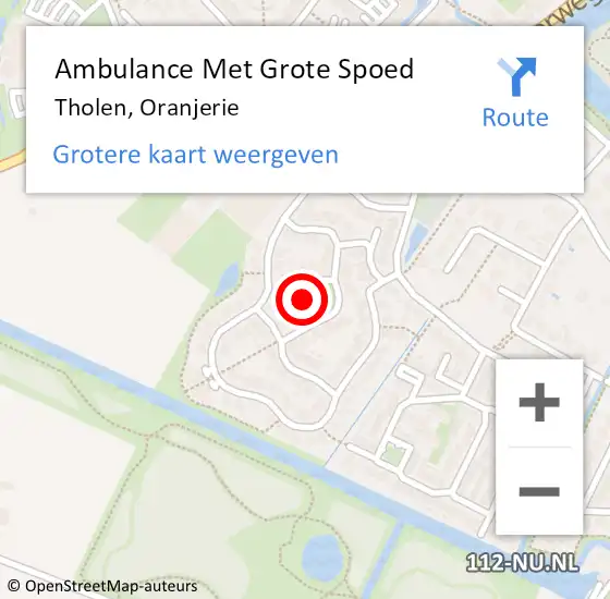 Locatie op kaart van de 112 melding: Ambulance Met Grote Spoed Naar Tholen, Oranjerie op 20 april 2016 01:55