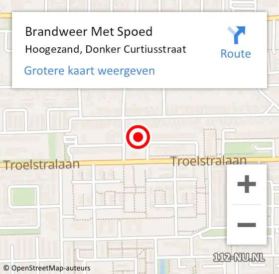 Locatie op kaart van de 112 melding: Brandweer Met Spoed Naar Hoogezand, Donker Curtiusstraat op 20 april 2016 04:47