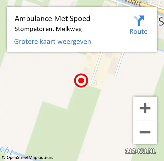 Locatie op kaart van de 112 melding: Ambulance Met Spoed Naar Stompetoren, Melkweg op 20 april 2016 07:36